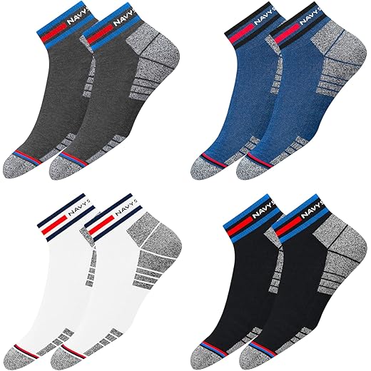 NAVYSPORT Casual Cushion Ankle Socks Pack of 4