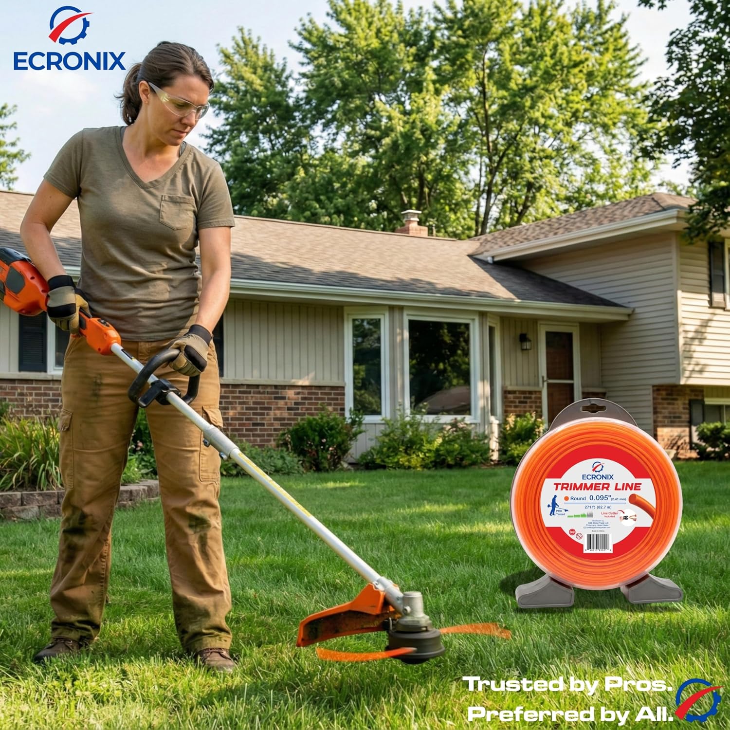 095 1lb Round Trimmer Line, Heavy Duty Weed Eater String image 5