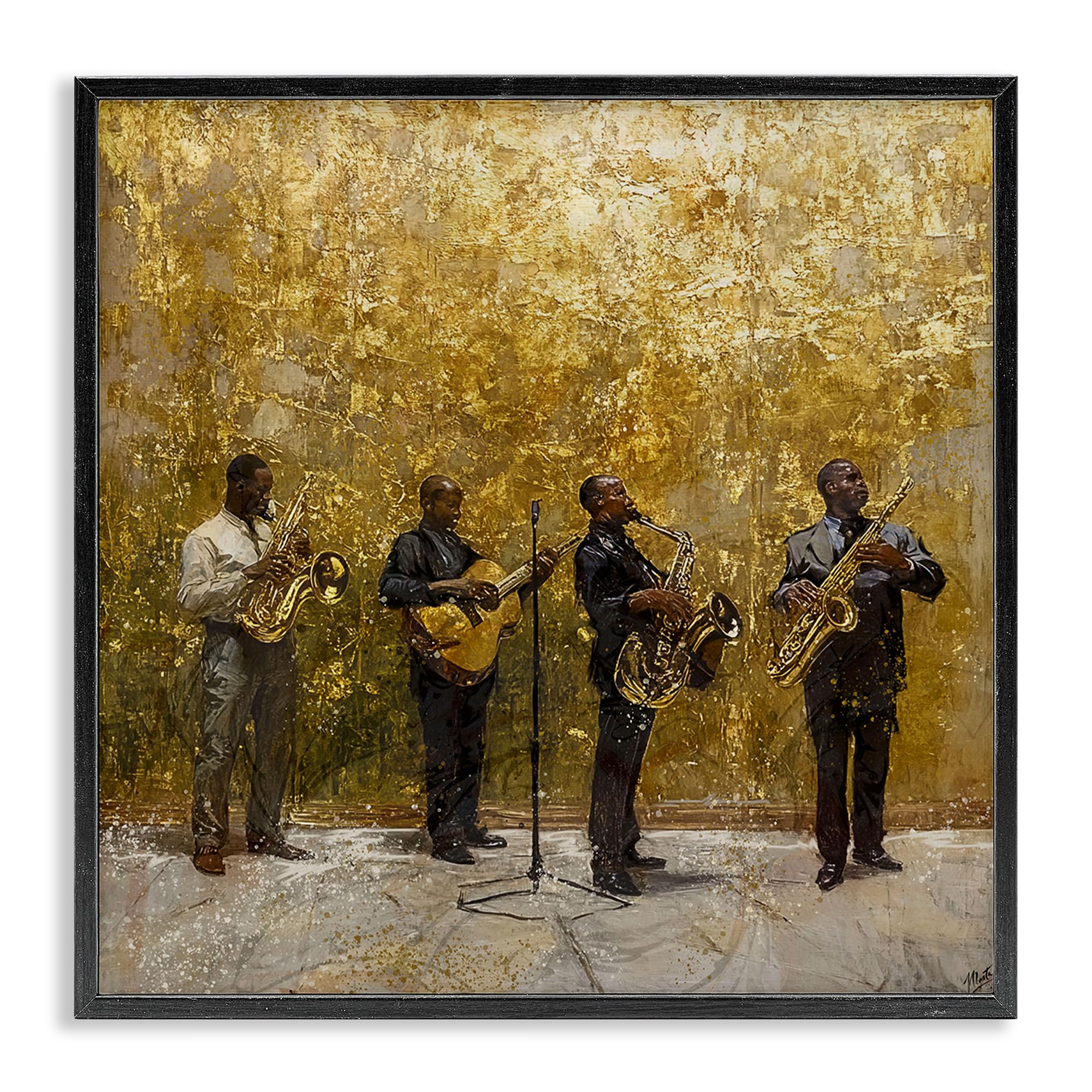 Poster encadré jazz Stupell Industries cadre blanc 24x24 art mural