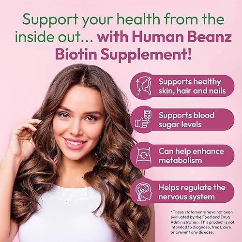 Miniatura 4 de Human Beanz Vitaminas de gomita de biotina biotina extra fuerte para cabello piel y uñas 5000 mcg por porción vitaminas para el crecimiento del