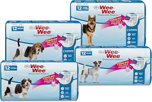 Miniatura 9 de Four Paws Wee-Wee - Pañales de entrenamiento para orinal para perros súper absorbentes, desechables, ajustables, protección a prueba de fugas para