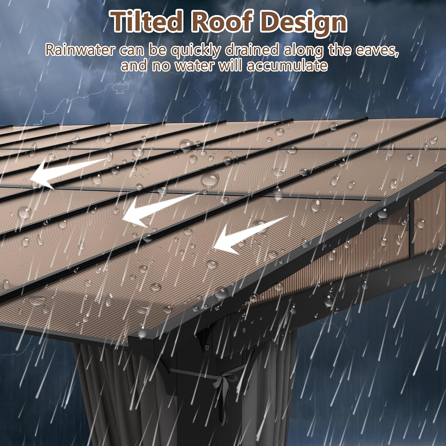 12'x14' Lean to Gazebo, Wall Mounted Gazebo with Aluminum Frame, Curtains and Netting for Patio,Decks, Garden and Lawn