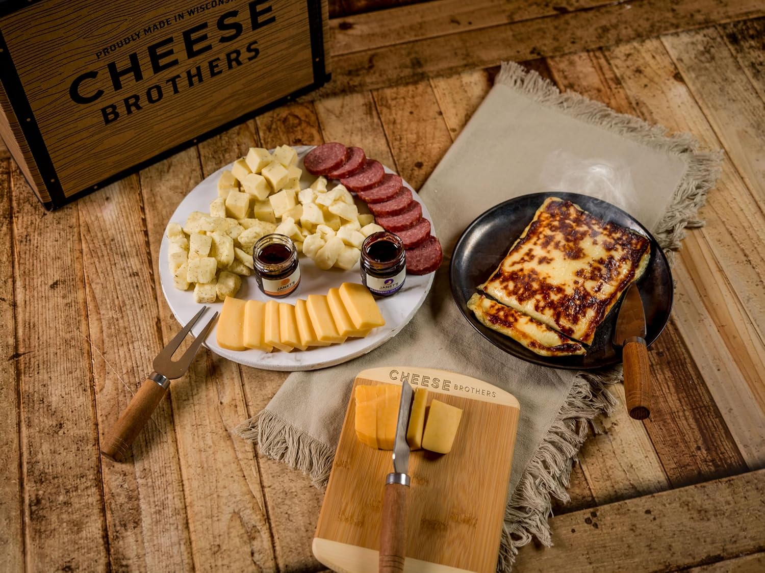 Cheese Bros. Golden Baked Bliss Cheese | Made in Wisconsin | Heat & Eat | Fresh & Crispy | 4 Pack