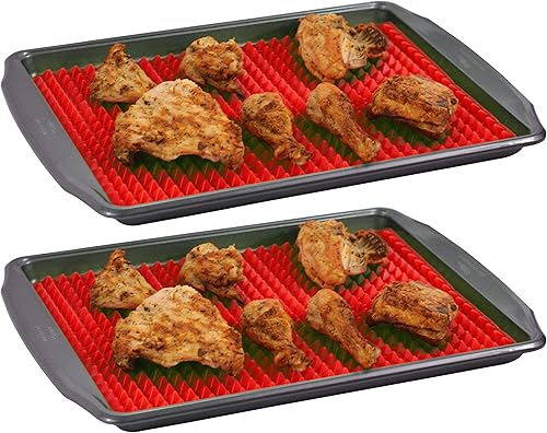 Miniatura 7 de Southern Homewares sh-101772PK saludable Homewares elevado alfombrilla de hoja de hornear cocción antiadherente de silicona bandeja de horno Liner,