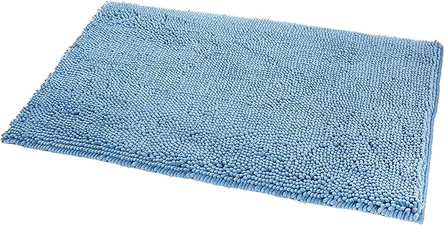 Amazon Basics Non-Slip Microfiber Bath Mat, 53.3 x 86.6 cm, Lake Blue