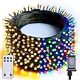 Color Changing Christmas Lights, 66FT 200LED Warm White & Multi-Colored Waterproof String Lights with Remote 11 Modes, Christmas Decorations for Outdoor Indoor Tree Party Garden Holiday