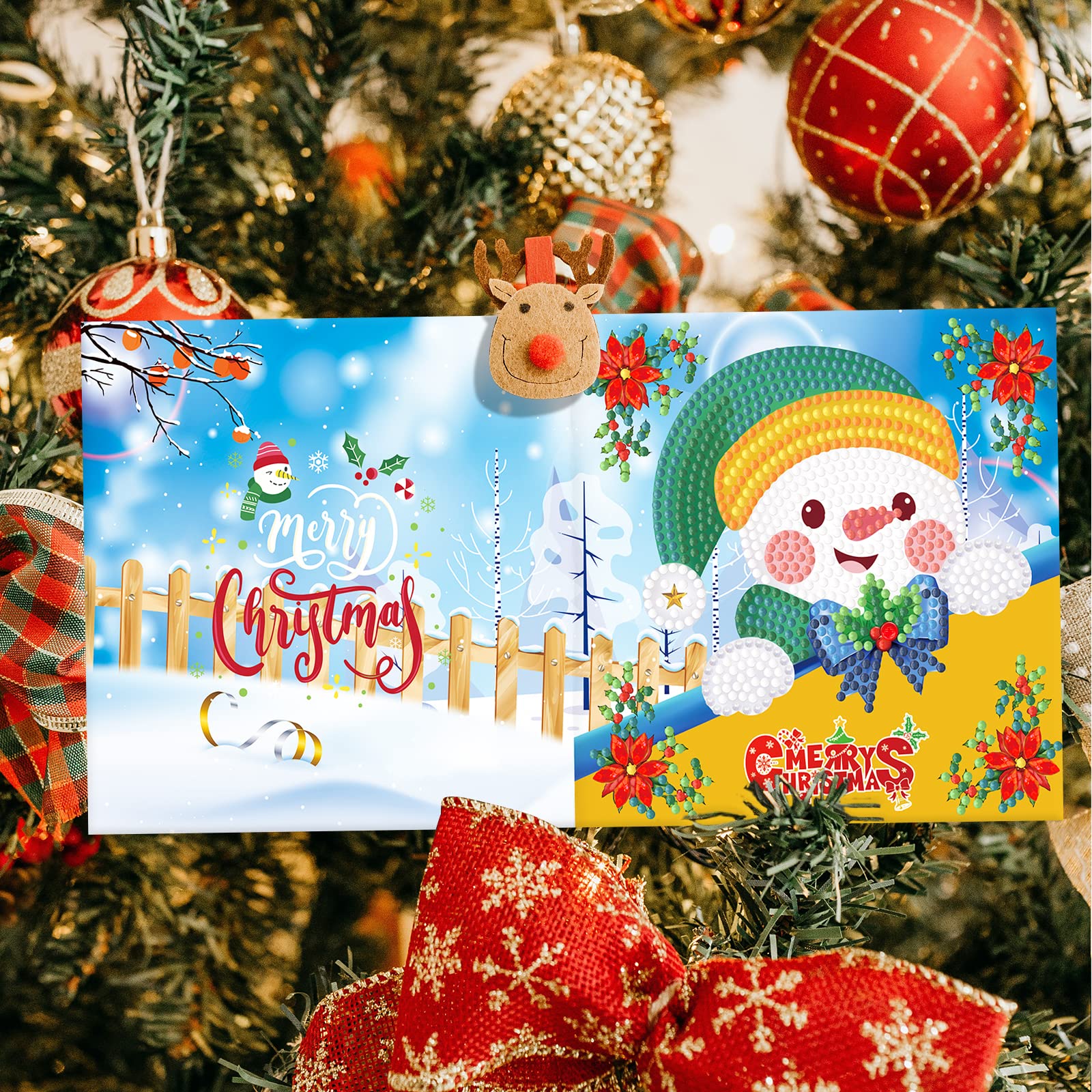 VNSTKWW Greeting Cards-8pcs 5D DIY Diamond Painting Gift Card Special Shaped Xmas Postcard Diamond Embroidery Crystal Rhinestone Painting Arts Craft Gift for Your Best Friendship - Image 3