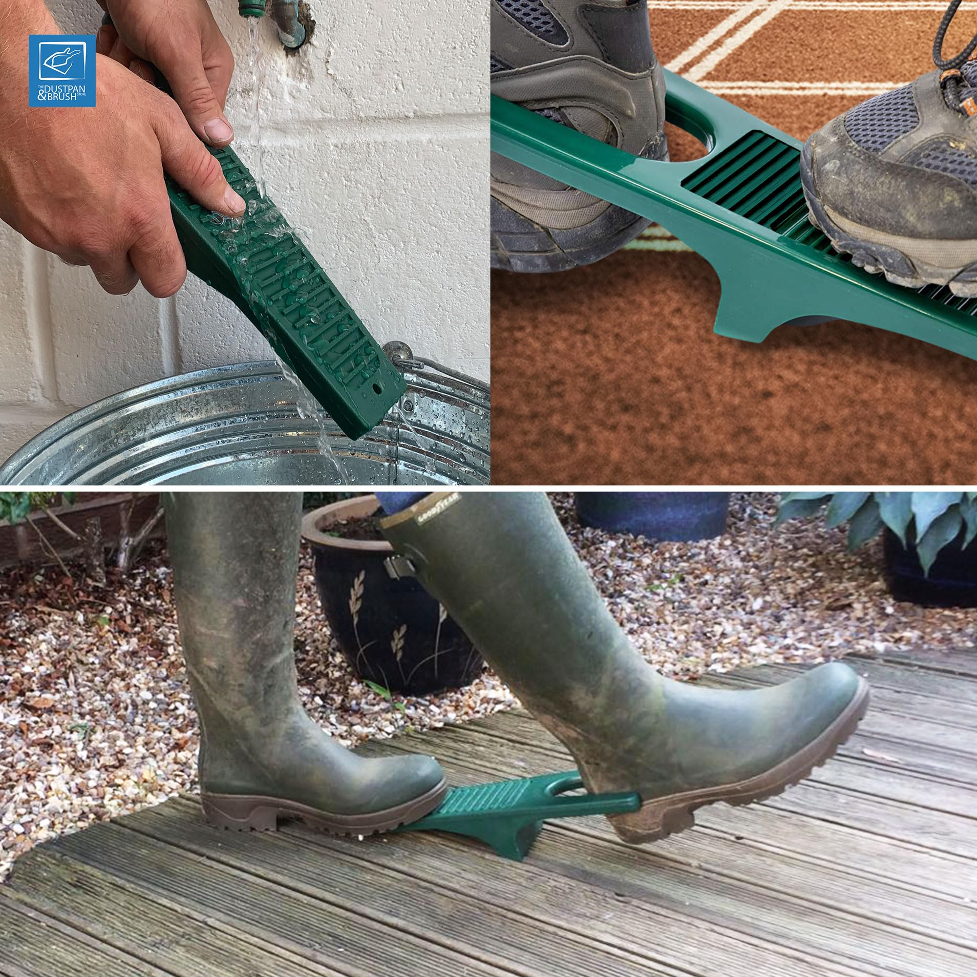 Extractor de botas de agua con rascador de construcción duradera, ideal para botas de equitación o caminar y zapatos de barro, color verde oscuro,