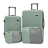 Women's Hillsboro Luggage & Travel Bags Set, Green Granite, 4 Piece Set