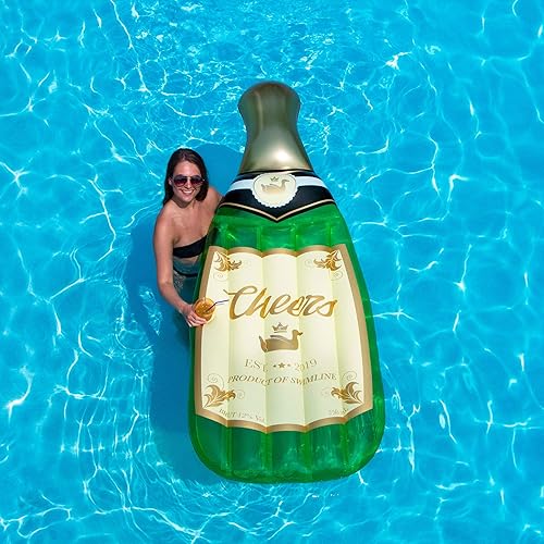 Miniatura 5 de Swimline - Flotador para piscina con forma de botella de champán, 86 x 30 pulgadas