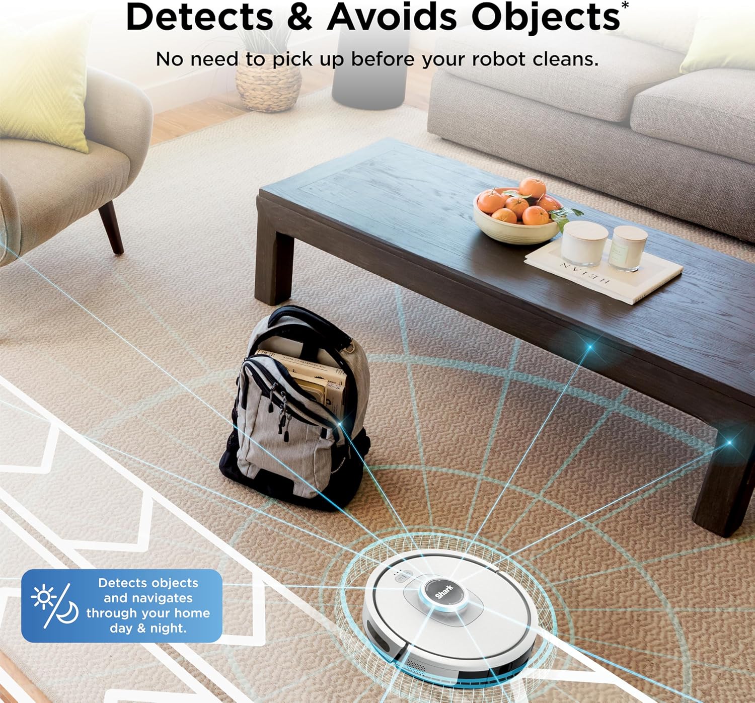 Shark Matrix Clean | Robot Vacuum Cleaner with Powerful Suction for Pet Hair, Rugs, Carpets & Hard Floors | Self-Empty Base | 60-Day Capacity | Voice Control | LiDAR Navigation | White | AV2511AE​ view 6
