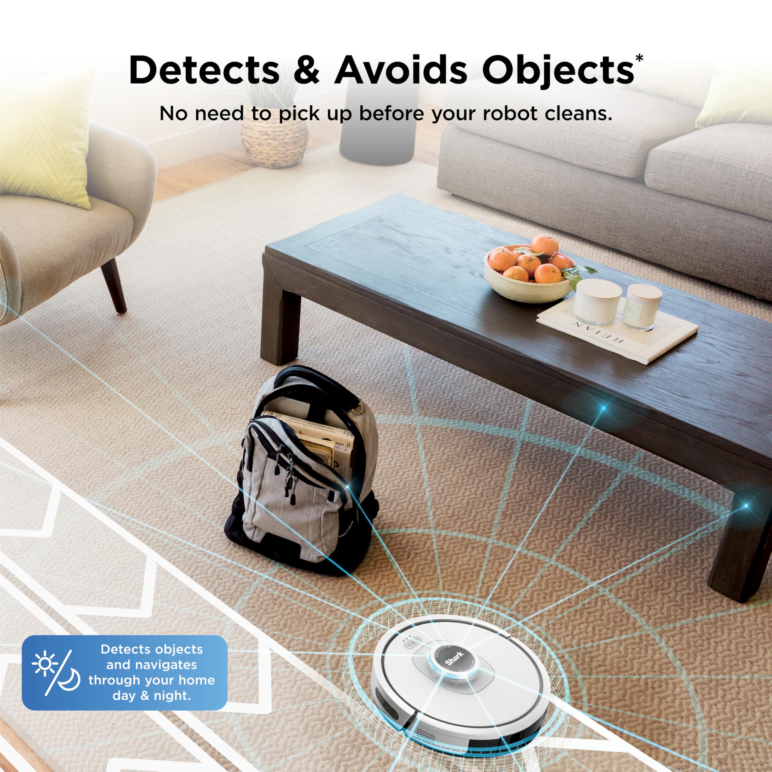 Shark AI Ultra Robot Vacuum, 60-Day Self-Emptying Base, Black, AV2511AE view 7
