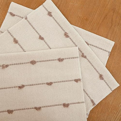 Miniatura 6 de Tosleo Juego de 6 manteles individuales bohemios de 13 x 19 pulgadas para decoración de mesa de comedor, manteles individuales de tela tejida para