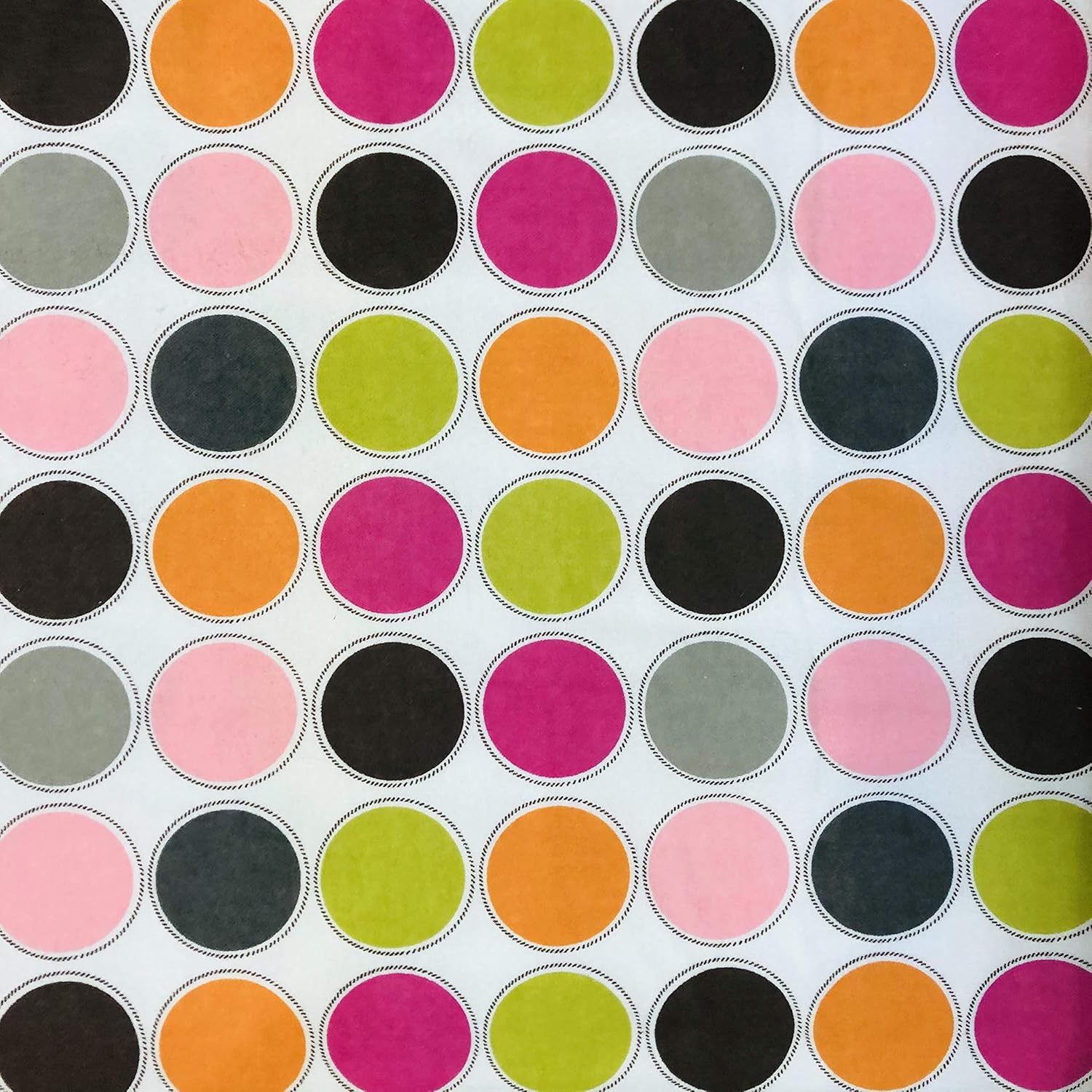 Hot Chocolate Dot Flannel White Premium Quality 100% Cotton Sold by The Yard.