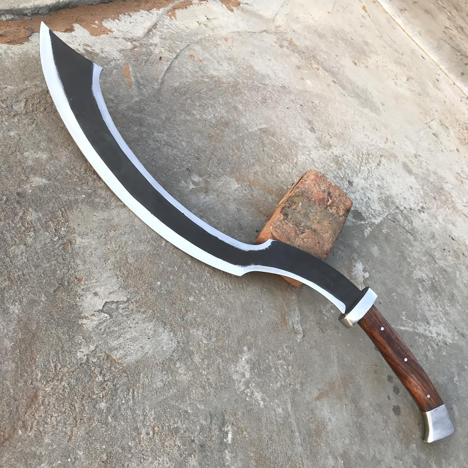 OLDZ CRAFTZ-HandCrafted Ancient Egyptian Khopesh Sword Replica, Dothraki Arakh High Carbon Steel Hunting Egyptian Khopesh Sword with Leather Sheath [Handmade Khopesh Egyptian Sword - 35"]