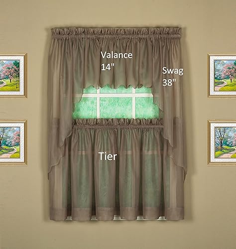 Vista 403 de Today's Curtain - Cortina Emelia de gasa original, panel de 84 pulgadas, negro, 60 pulgadas de ancho x 84 pulgadas de largo