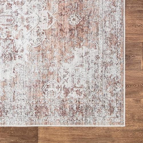 Miniatura 5 de Bloom Rugs Alfombra de pasillo lavable antideslizante de 5.9 ft, color marfilrubor, para entrada, pasillo, baño y cocina, tamaño exacto 2.5 x 7 pies