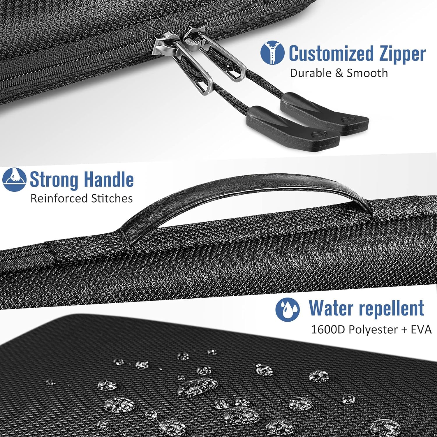 FINPAC Hard Laptop and Tablet Sleeve Case for 13.6-inch MacBook Air M4 A3241 2025 M3 A3113 2024, 14-inch MacBook Pro M5/M4/M3 2025-2021, Laptop 13", Surface Pro 12", iPad, Shockproof Briefcase, Black - Image 5