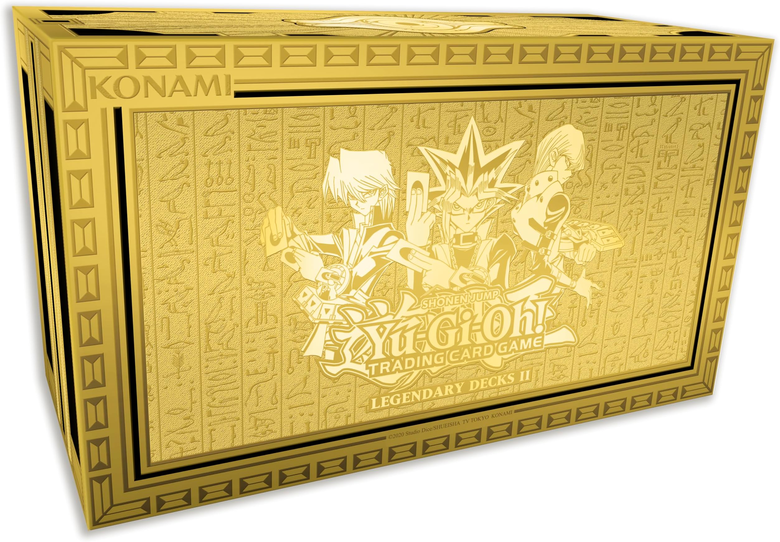 Yugioh - Legendary Decks II - Unlimited (Reprint) - German - 3 Ready-to-Play Decks - (135 Cards per Box such as Slifer, Obelisk, Ra and Exodia Complete!) - with LMS Trading Greeting Card