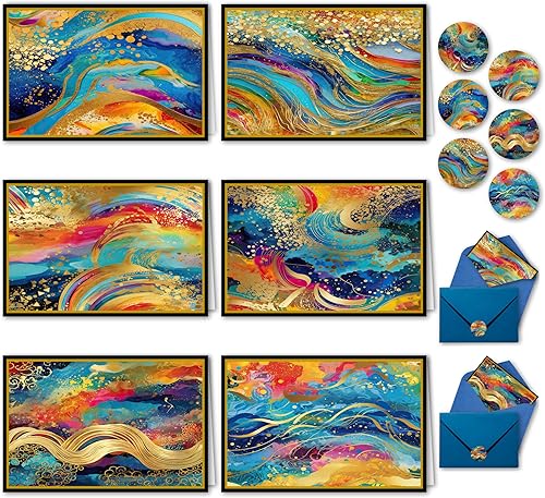 smart scribbles 48 tarjetas y sobres en blanco, tarjetas de notas surtidas de 4 x 6 pulgadas para todas las ocasiones, tarjetas de felicitación de