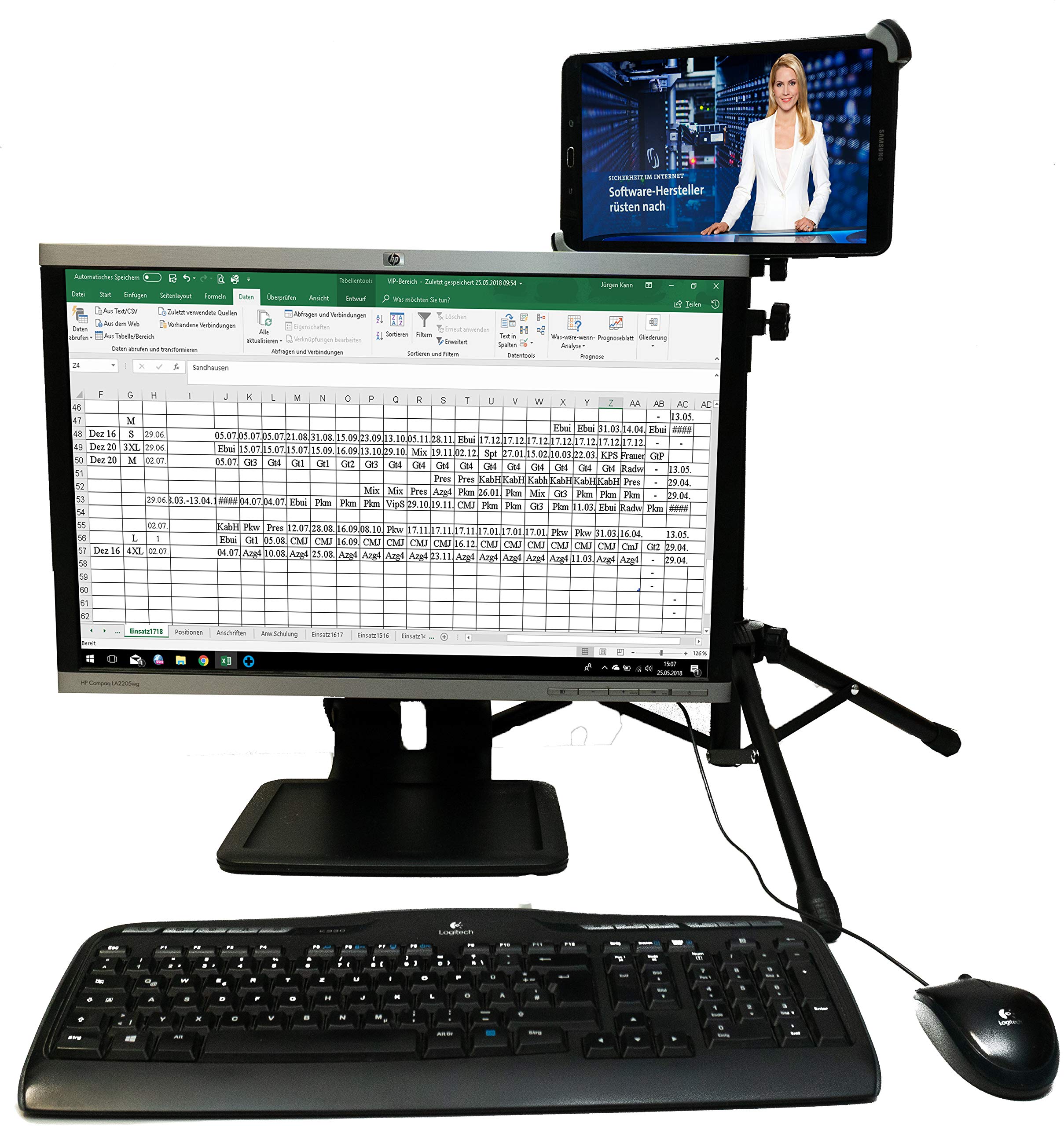 System-S Supporto universale da pavimento per iPad Pro da 12,9 pollici e tablet PC da 10-14,5 pollici