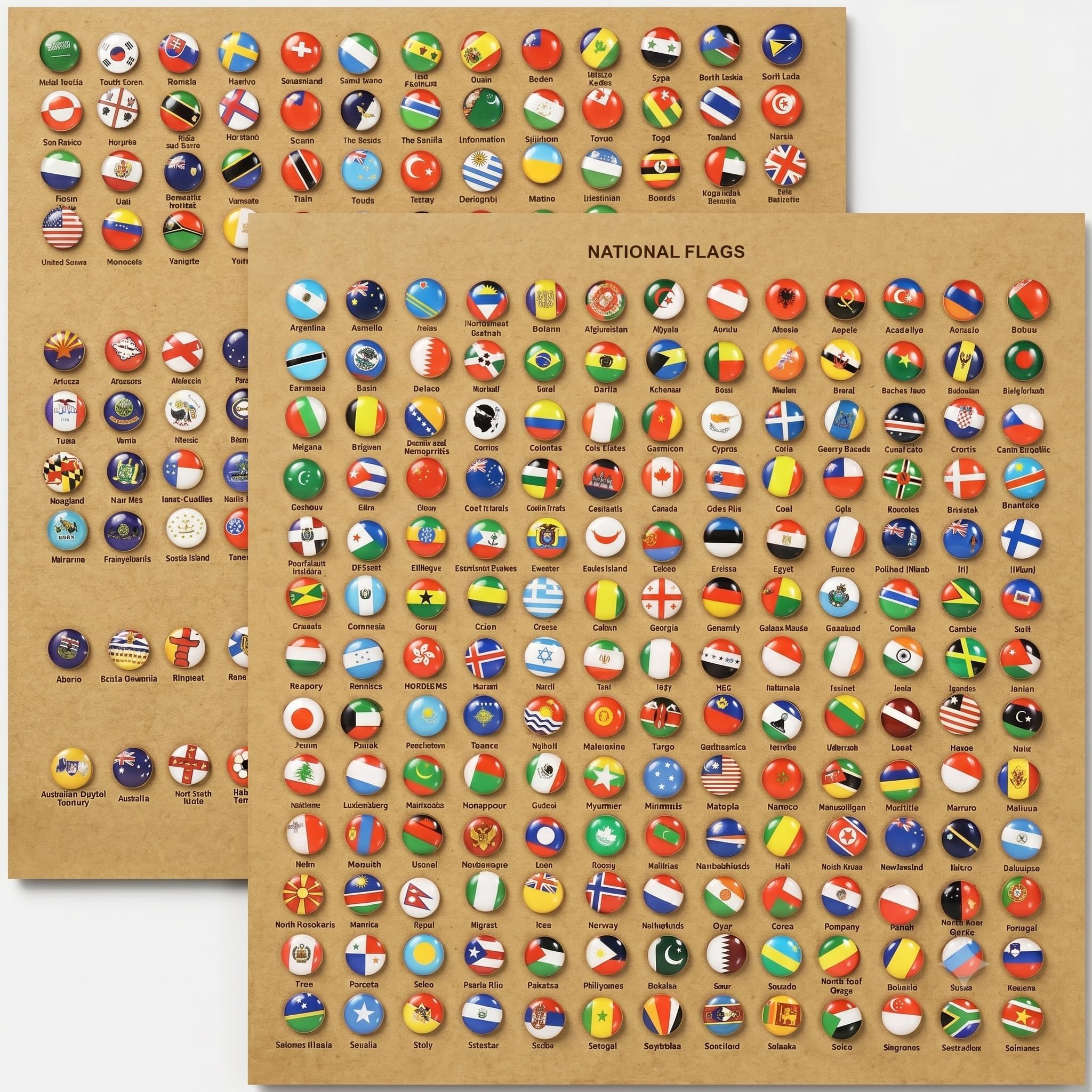 218 Pcs National Flag Map Pins for Cork Board World Map Tracker Metal Drawing Pins Travel Geography Educational PushPins for Office Bulletin Notice Board