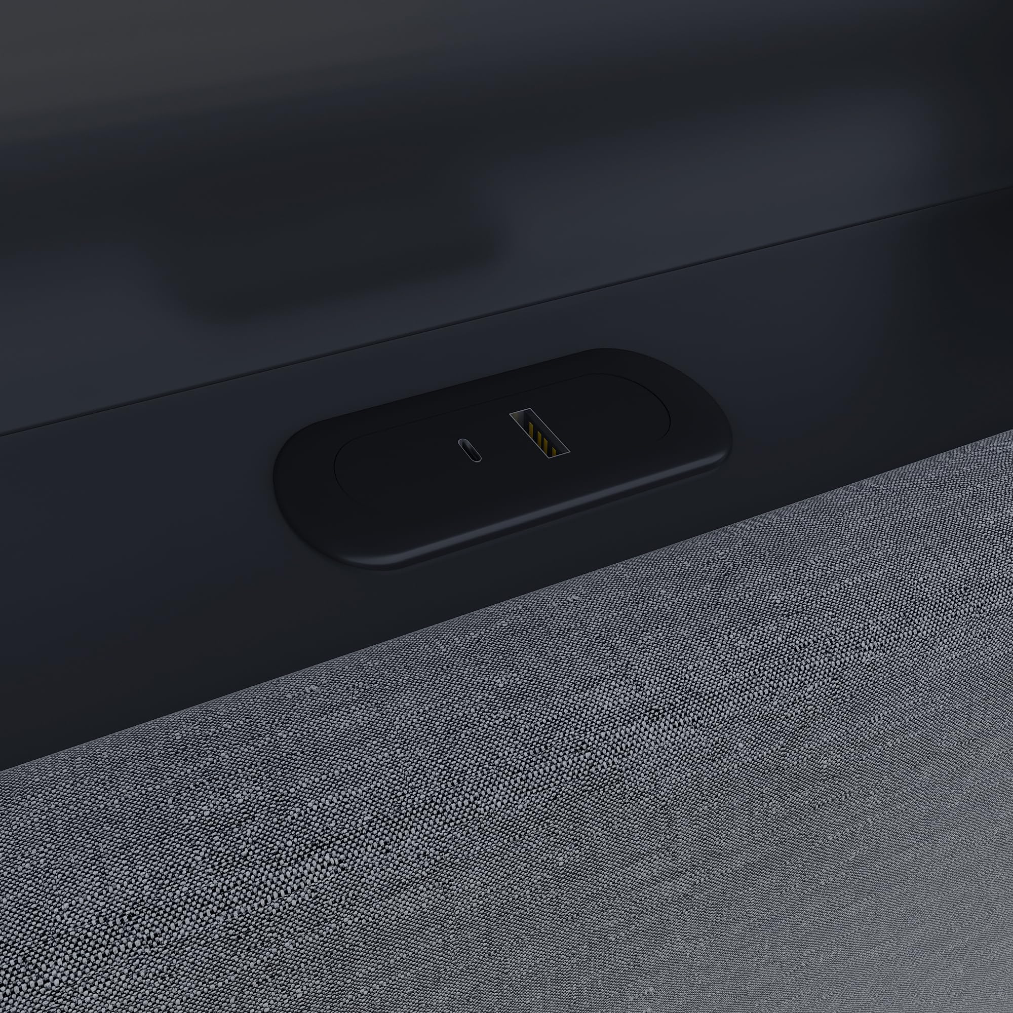 Letto baule 140 x 200 con LED, letto imbottito LED idraulico con porta USB letti imbottiti con cassapanca letti matrimoniali con contenitore (grigio+lino-1, 140 x 200)
