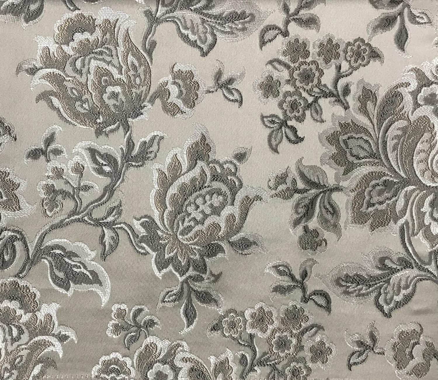 Luxurious Premium Jacquard Floral Design Furnishing Fabric for Upholstery, Window Treatments, Craft - Width 54 inches - Fabric by The Yard (Taupe)