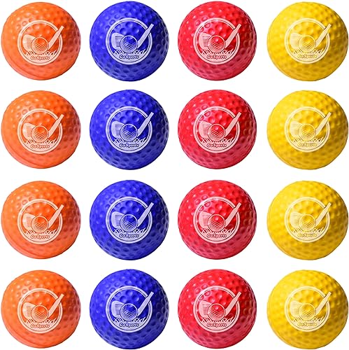 GoSports Foam Golf Practice Balls - Realistic Feel and Limited Flight - Soft for Indoor or Outdoor Training - Choose Between 16 Pack or 64 Pack