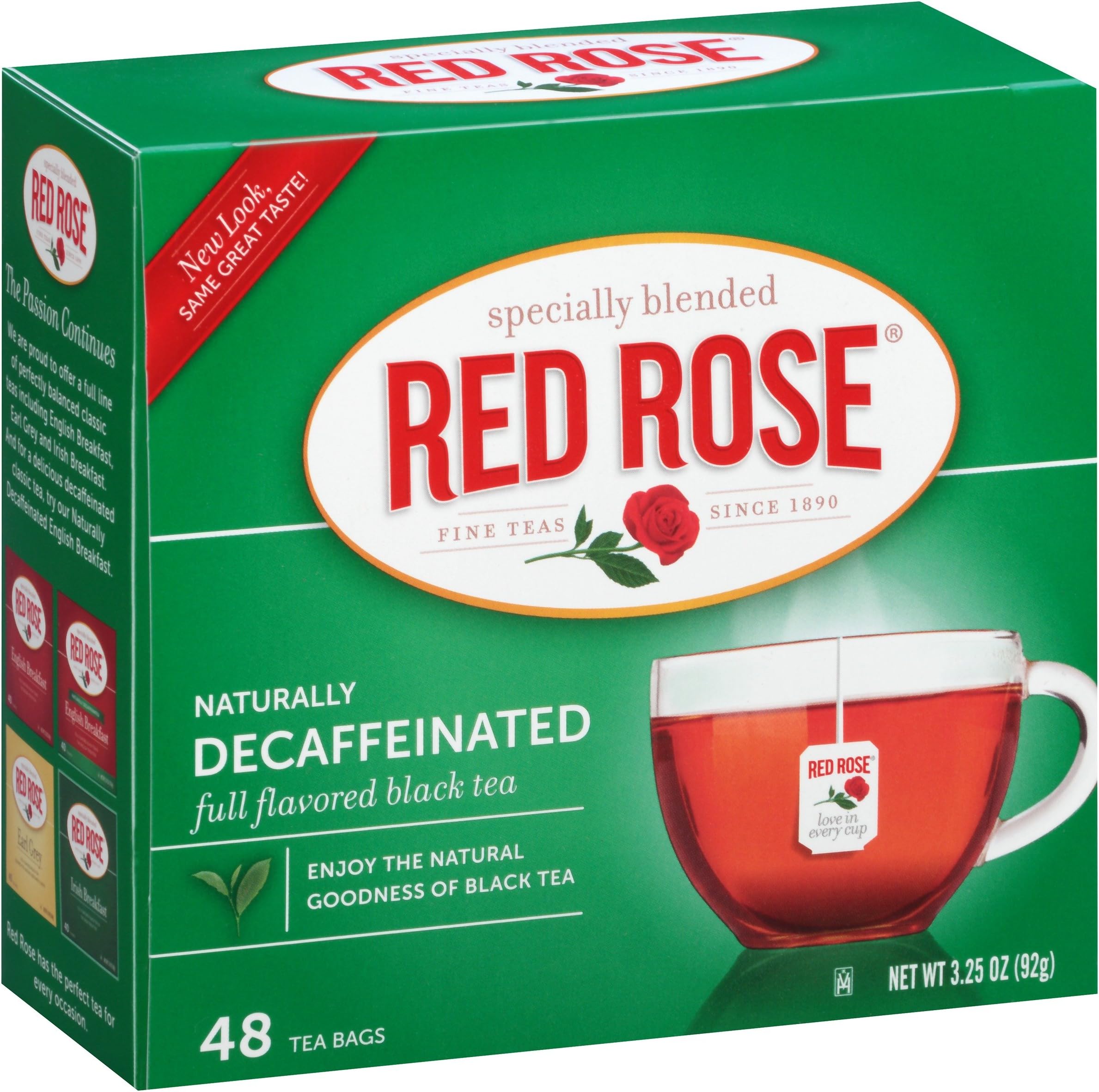 Red RoseTea Bags Naturally Decaffeinated Premium Blended, 48 ct