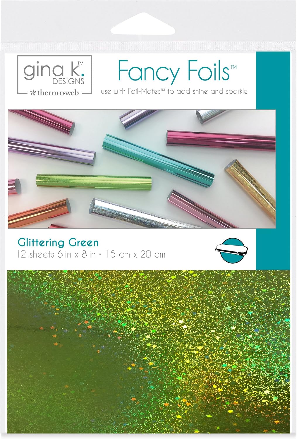 Gina K. Designs for Therm O Web Fancy Foils, 6" x 8" Sheets, Glittering Green