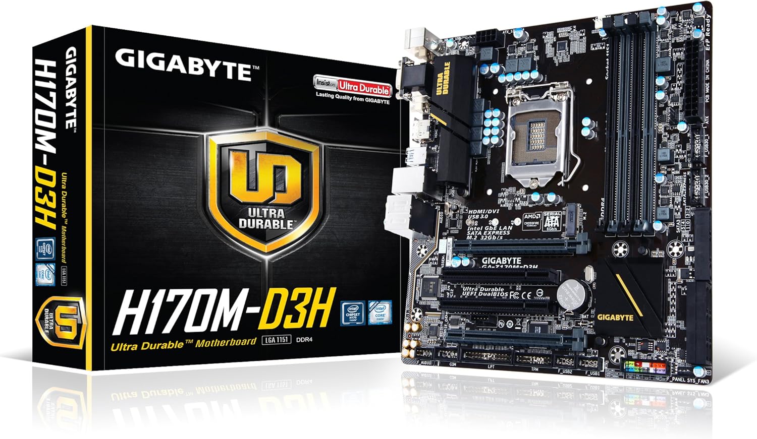 Gigabyte Ultra Durable H170M-D3H Motherboard Intel Core i3/i5/i7 ...