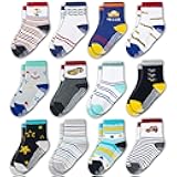 Toddler Girls Grip Socks 12 Pack Boys Non Slip Socks for Kids Anti Skid