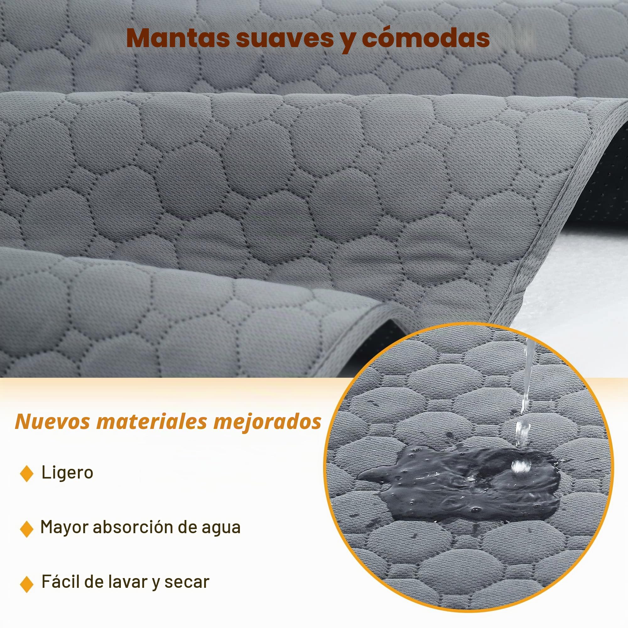 Almohadillas reutilizables para entrenamiento de perros, 2 unidades, almohadillas de entrenamiento lavables para cachorros, súper absorbentes, impermeables, almohadillas para orinar para perros
