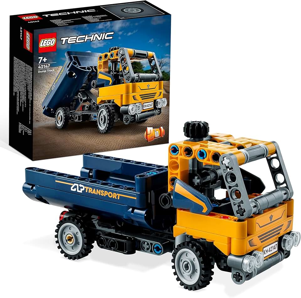 Technic Dump Truck Toy 2in1 Set, Construction Vehicle Model 