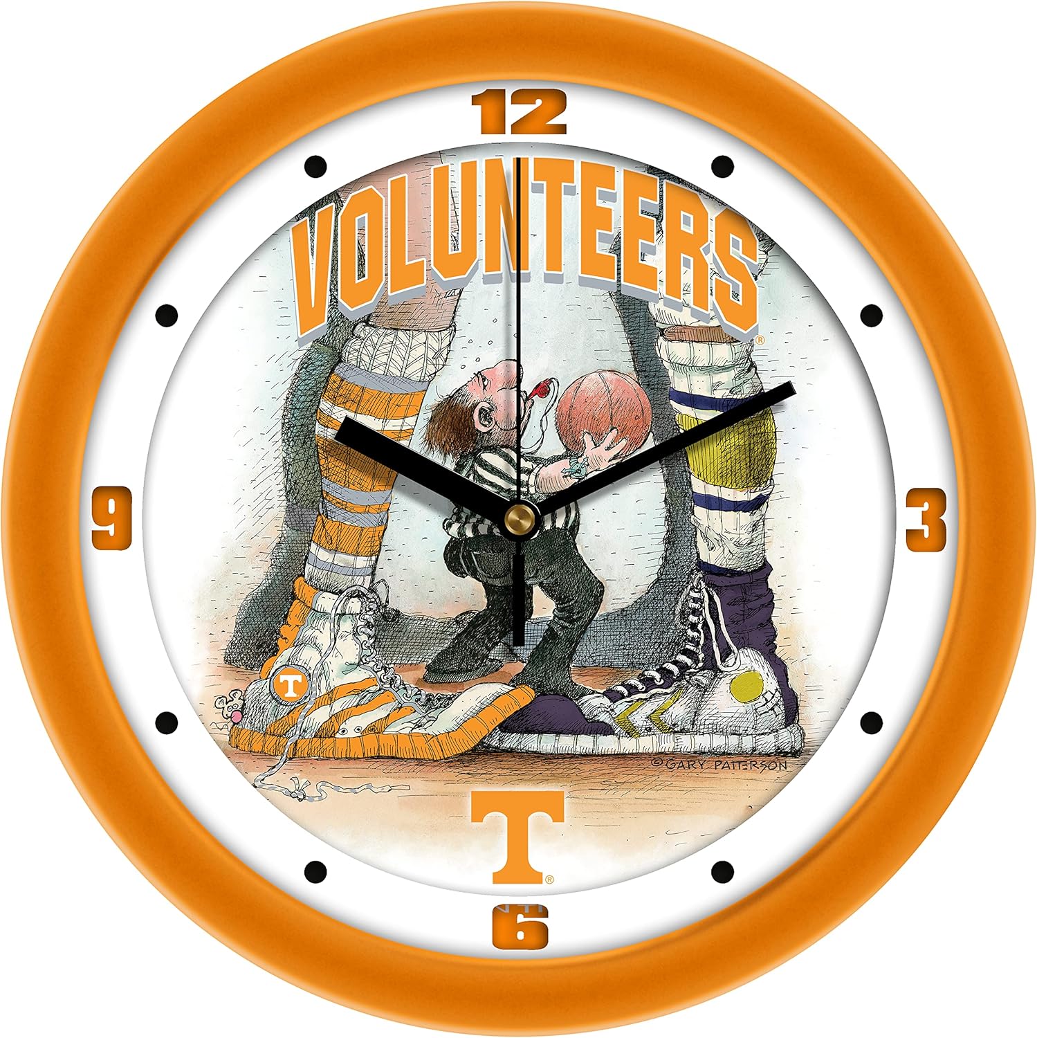 SunTime Tennessee Volunteers Basketball Wall Clock - Jump Ball by Gary Patterson - 11.5"