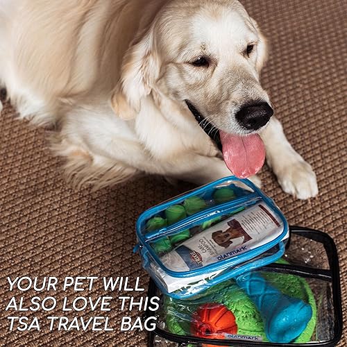 Miniatura 7 de Bolsa de aseo aprobada por la TSA 3-1-1, bolsa de cosméticos de viaje transparente con asa, bolsa de tamaño de cuarto de galón con cremallera, bolsa