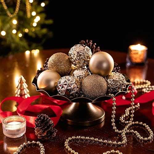 Miniatura 28 de Valery Madelyn Juego de adornos decorativos para árbol de Navidad para otoño, Halloween, 50 unidades de 2.36 pulgadas, rojo, verde y dorado