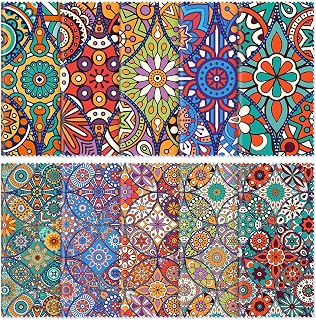 20 Pcs Microfiber Cleaning Cloth Microfiber Cloth Gift Soft Multicolor Glasses Cleaner for Eyeglasses Camera Lens Cell Phone Screens Glasses, 6 x 6 Inches(Mandala)