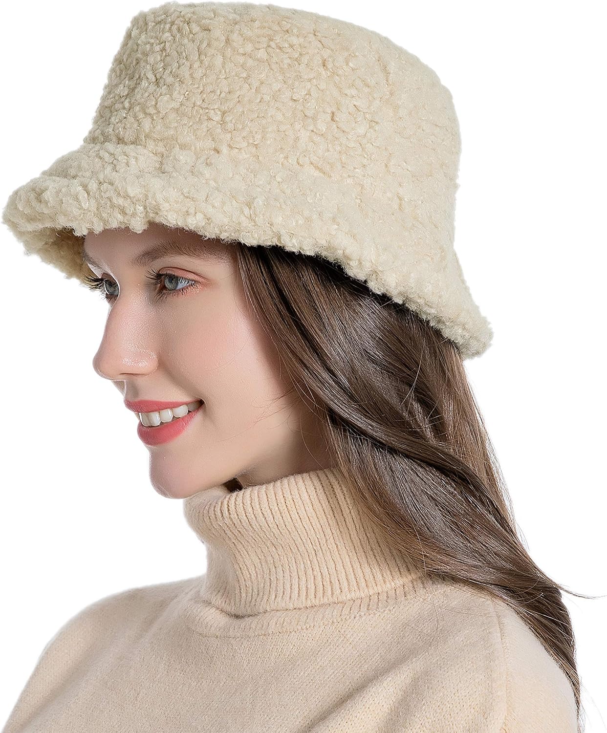 Women Winter Bucket Hat Vintage Cloche 