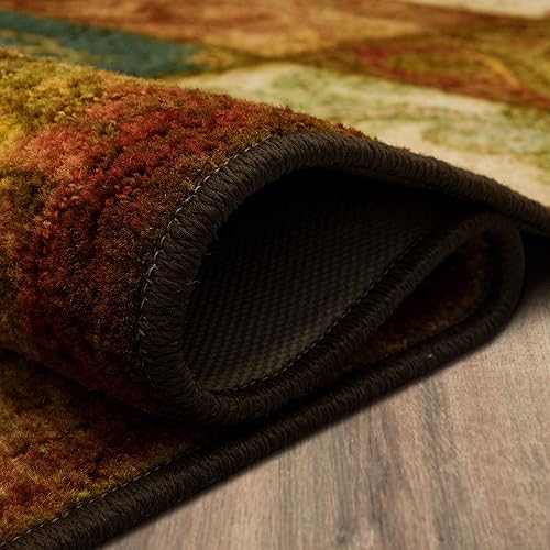 Miniatura 8 de Mohawk Home Alfombra de área de retazos con panel de artefactos de flujo libre, 4 x 6 pies, multicolor