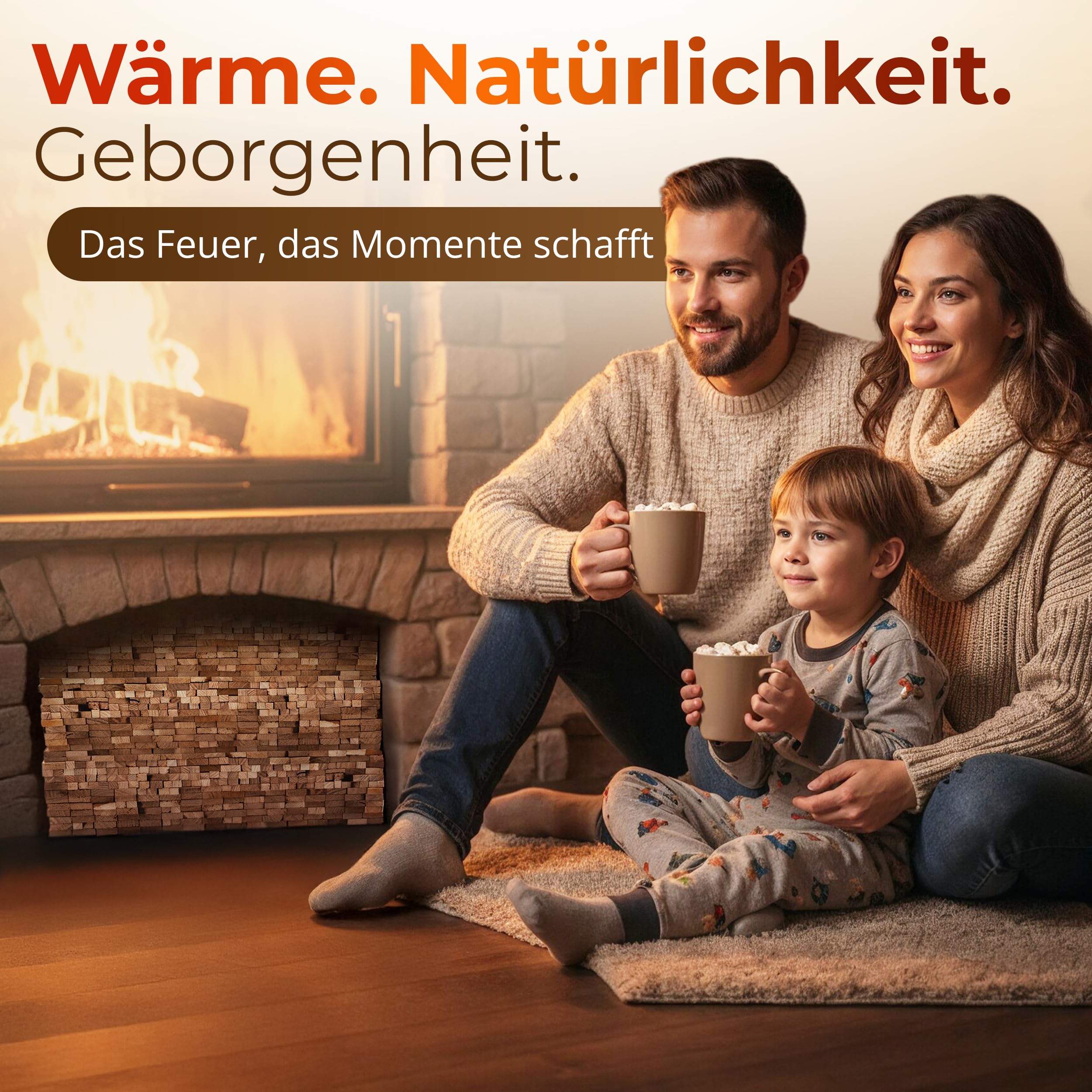 Aleko Parkett Premium 28 kg Brennholz - Anzünder aus Eichenholz, Bio Kaminanzünder, für Grill, Kamin, Ofen - perfekter Grillanzünder, getrocknetes und unbehandeltes Anmachholz