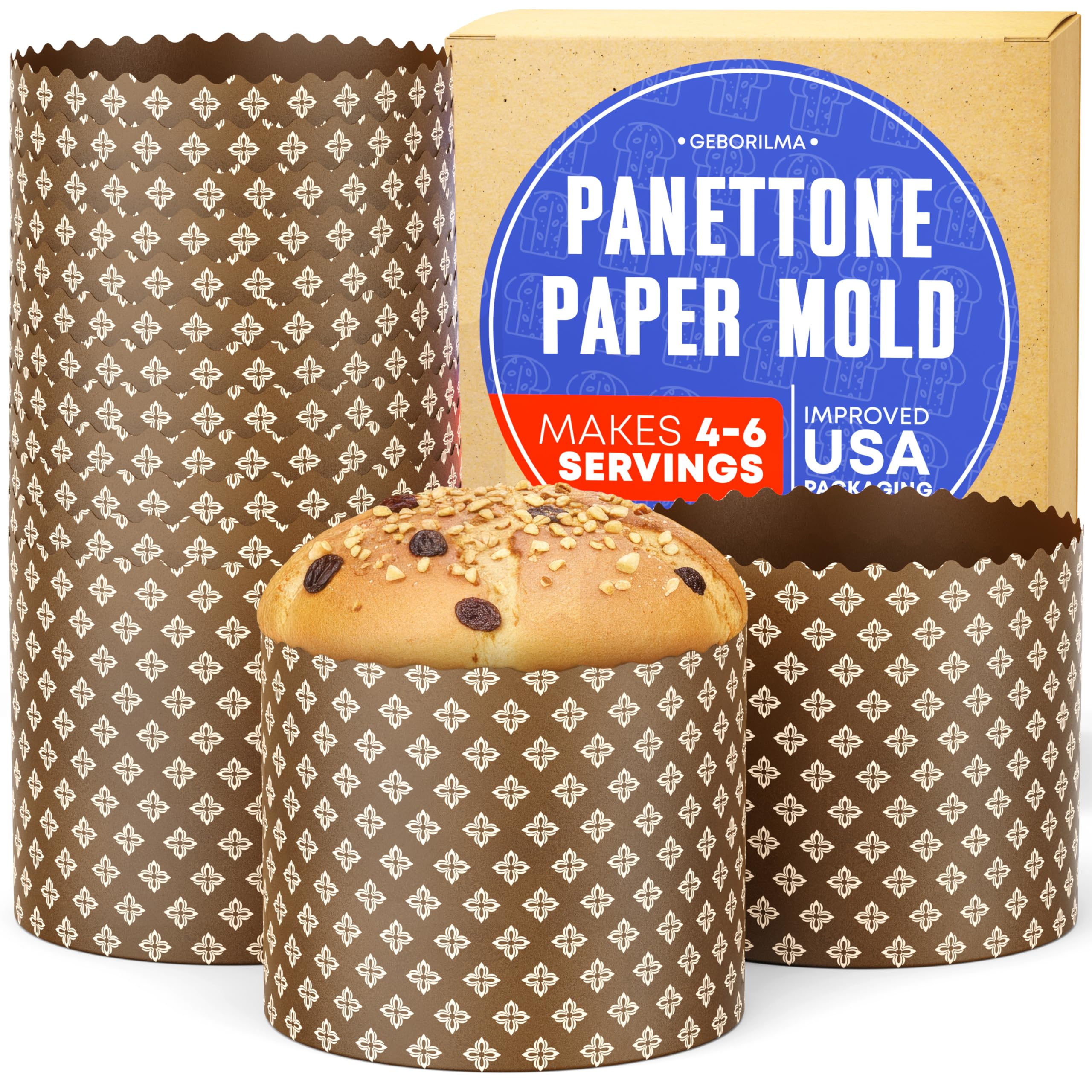 Foremka papierowa Premium Panettone duża, jednorazowa patelnia Panettone do ciasta i chleba, 12,7 cm foremka Panettone 500 g, formy do pieczenia paszki i kulich na Boże Narodzenie, 12 szt