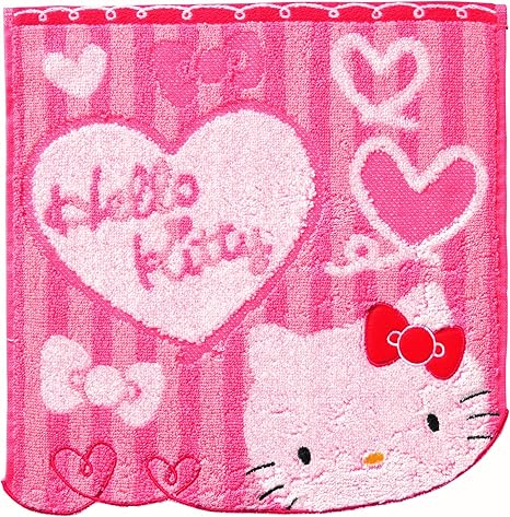 Amazon Co Jp 丸眞 ハンドタオル サンリオ ハローキティ 25 25cm コーラルハートライン 綿100 ホーム キッチン