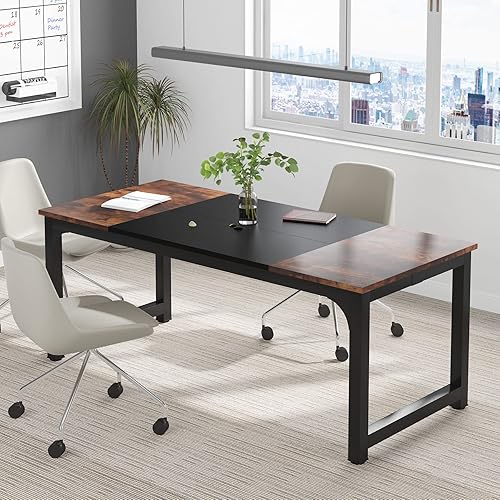 Miniatura 183 de Tribesigns - Escritorio para computadora, escritorio de oficina grande de 63 pulgadas, mesa de estudio, estación de trabajo para oficina en casa,