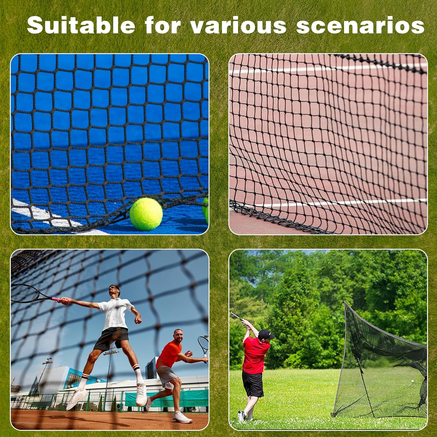 Golf Net, 12X12ft /12X15ft/12X20ft Golf Practice Net Sports Practice Barrier Net for Baseball, Hockey, Soccer, Netting for Garage, Backyard, Indoor Outdoor Sports Netting