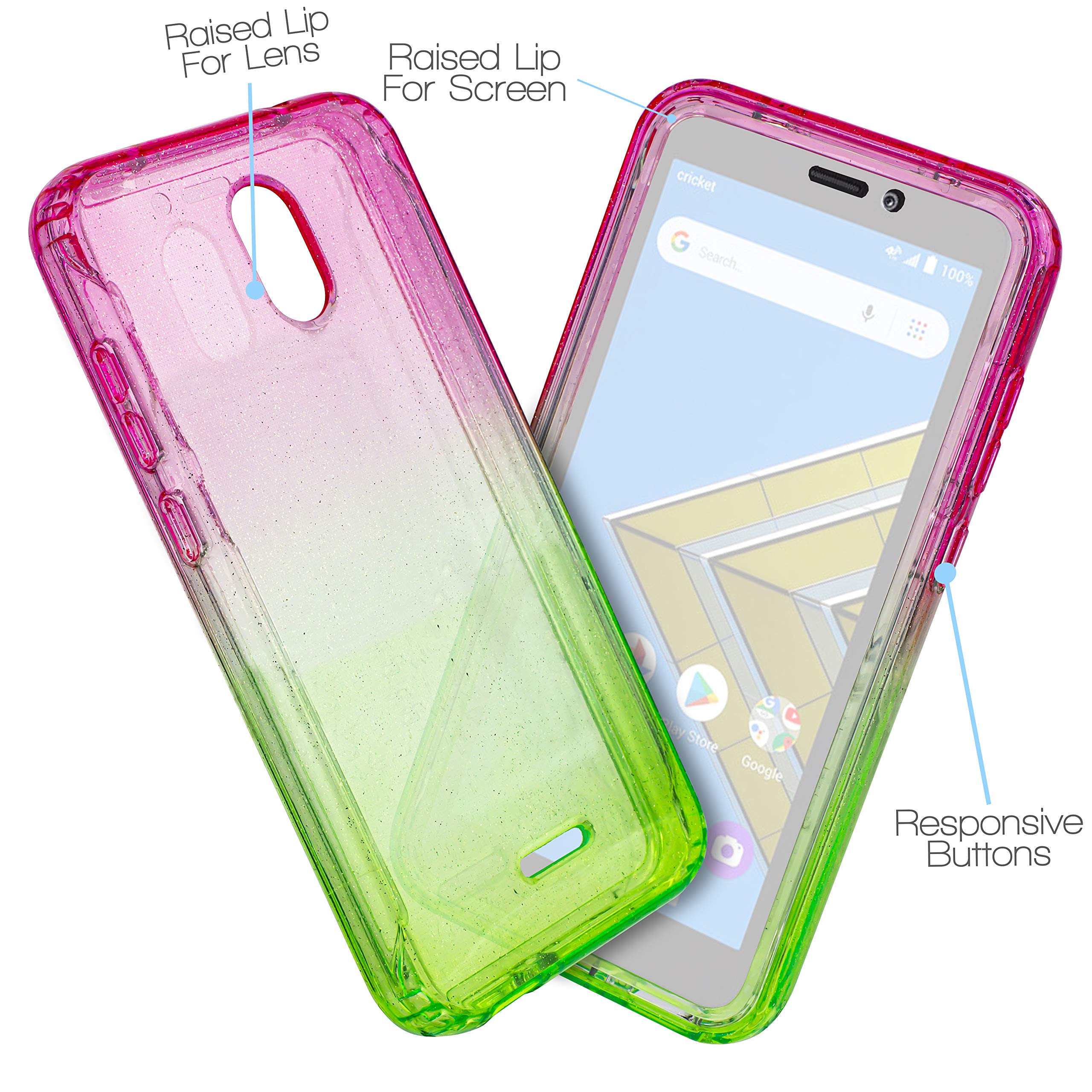 For BLU Wiko Ride Case, AT&T Radiant Core/Cricket Icon With Built-in Screen Protector, Nagebee - Foto 4