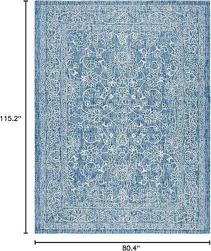 Vista 180 de SAFAVIEH Courtyard Collection - Alfombra decorativa, 2 pies 3 pulgadas x 5 pies, turquesa, no desprende pelusa y de fácil cuidado, para interiores