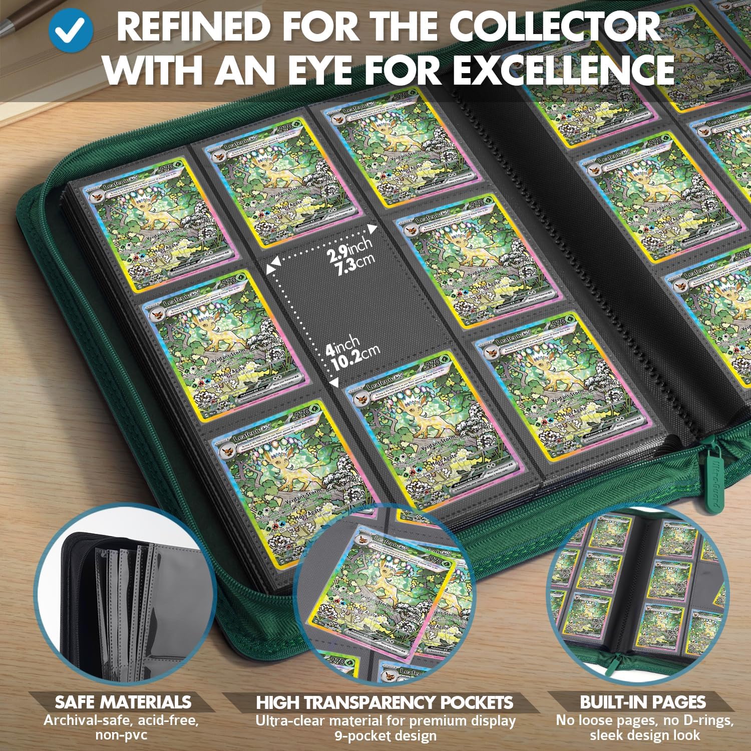 FunGuys Trading Card Binder for Cards, 9 Pocket, 504 Side Loading Sports Card Binder, Card Collection Binder for Yugioh, MTG, TCG, Card Book Holder for Trading Cards