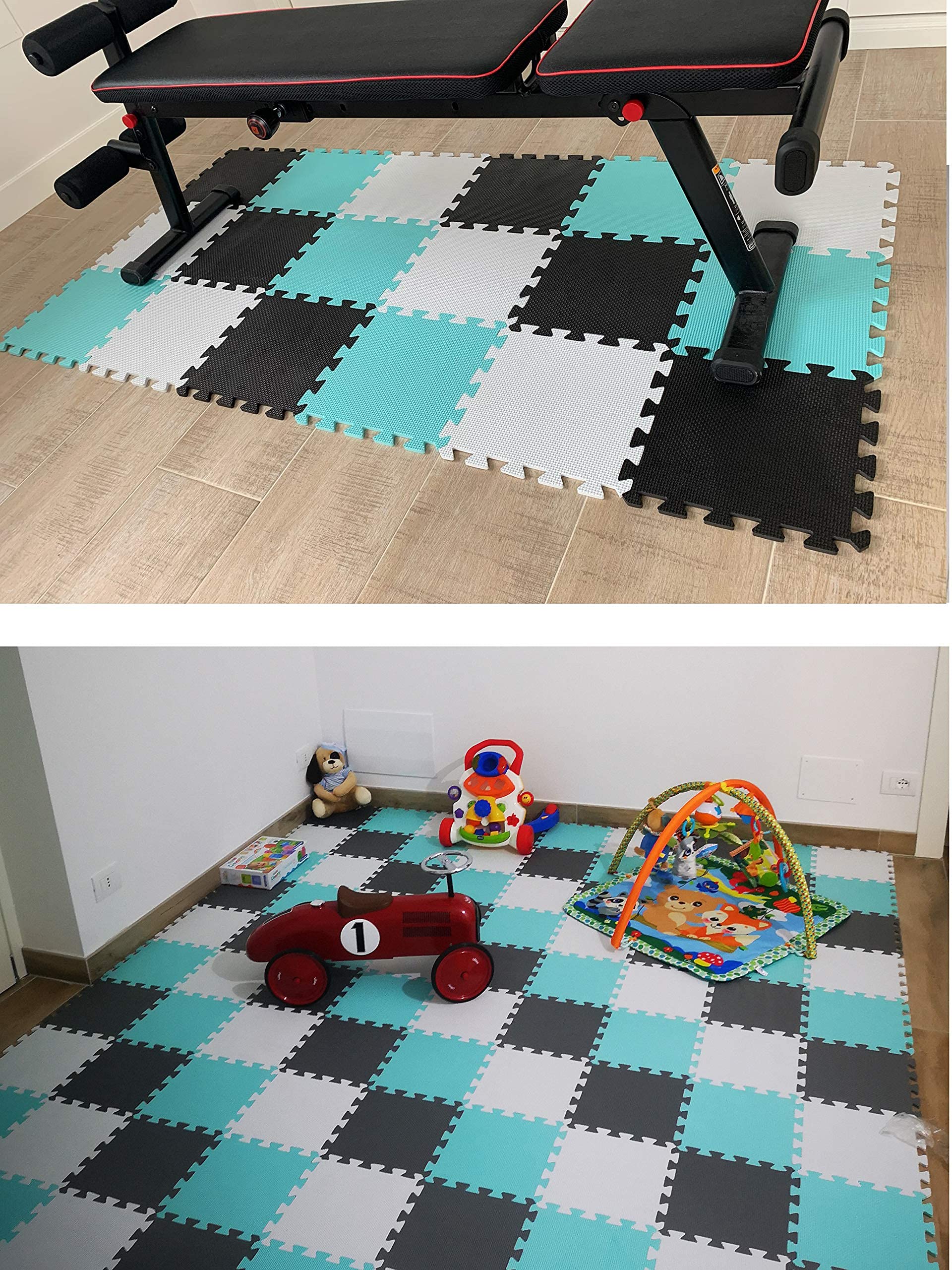 MQIAOHAM® 25 pezzi bambini giochi in schiuma per bambini tappetino ad incastro gioca a tappetini puzzle tappeto in schiuma G301025-101110112